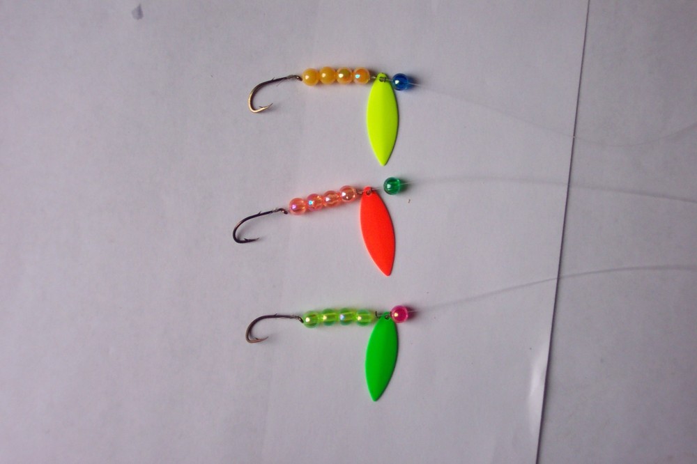 12 Walleye Spinners Single Hook Willow Leaf Blades