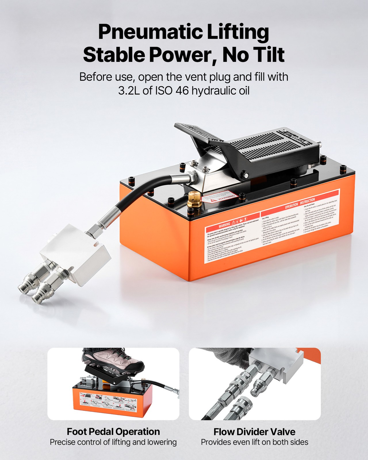 VEVOR Portable Car Lift 7000 lbs Car Lift System Jack 26.8" Height Home Garage