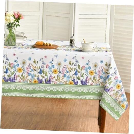 Spring Tablecloth 60×140 Inch Rectangular 60" x 140" (Rectangular) Green