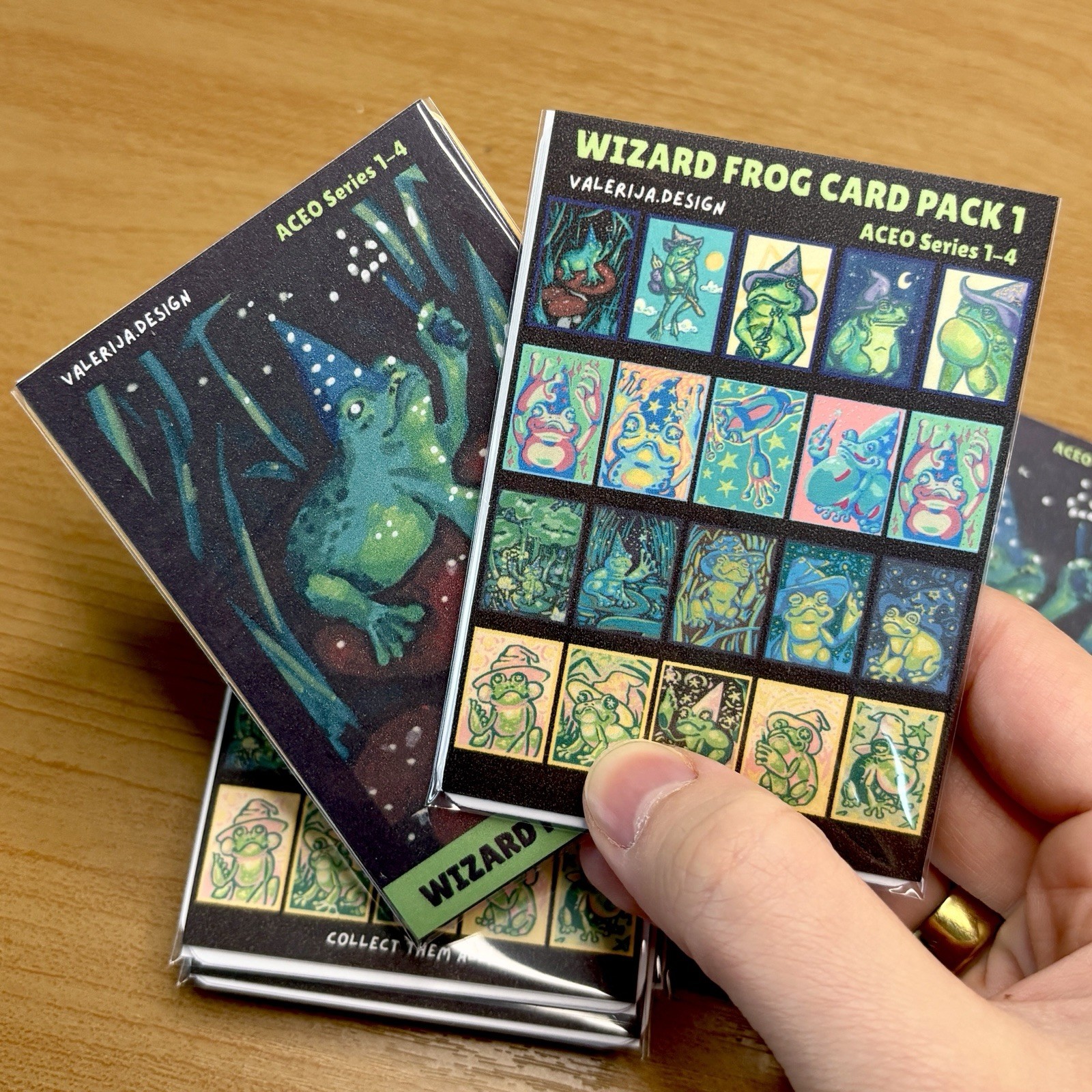 ACEO Prints Pack - Wizard Frogs - 5 Mystery ACEO ATC Prints