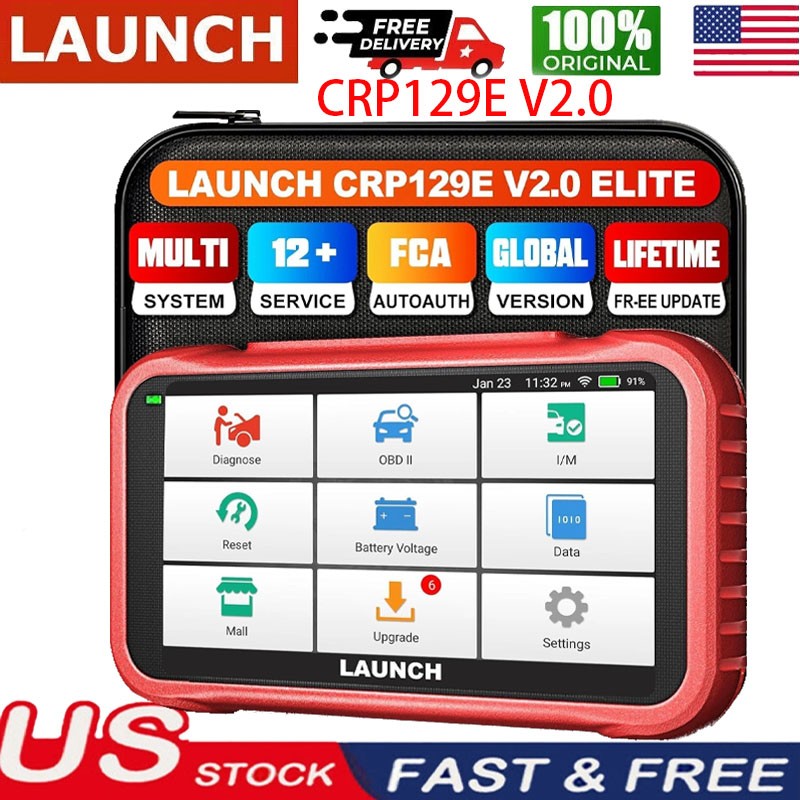LAUNCH CRP129E V2.0 OBD2 Scanner Engine ABS SRS Code Reader Car Diagnostic Tool
