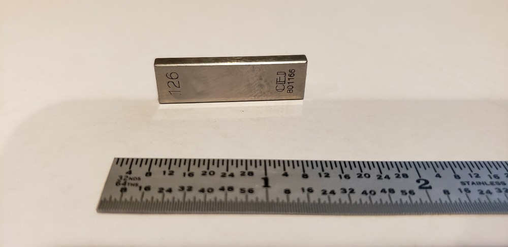 .126" CEJ Rectangular Steel Gage Gauge Block, Grade B