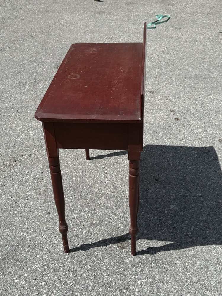 antique red painted console table server 1 drawer hall stand folk art