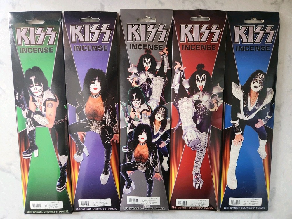 KISS Incense Burner w/ Box & 5 Incenses 2003 Gene Simmons Paul Stanley