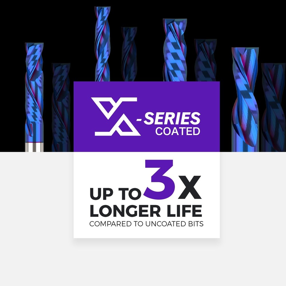 ZahyoX 3/8" Compression CNC Router Bit, NACO Coated Solid Carbide Spiral