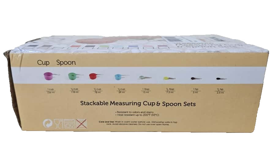 Stackable Measuring Cup & Spoon Sets - Black - Sets Of 8 - NEW