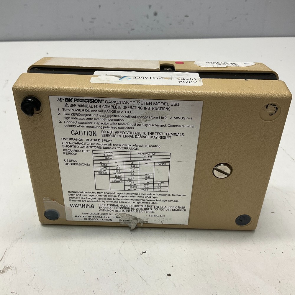 B&K 830 Autoranging Capacitance Meter Tested and Working UNIT ONLY
