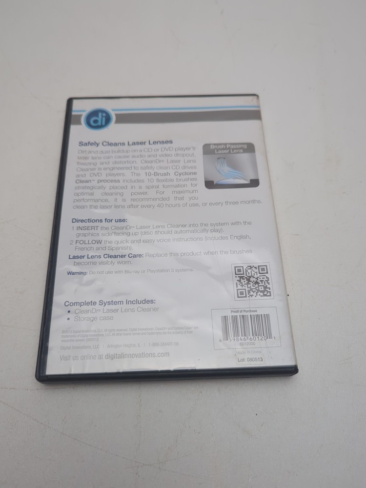 Skip Dr Laser Lens DVD Cleaner 10 Brush Cyclone Clean Process