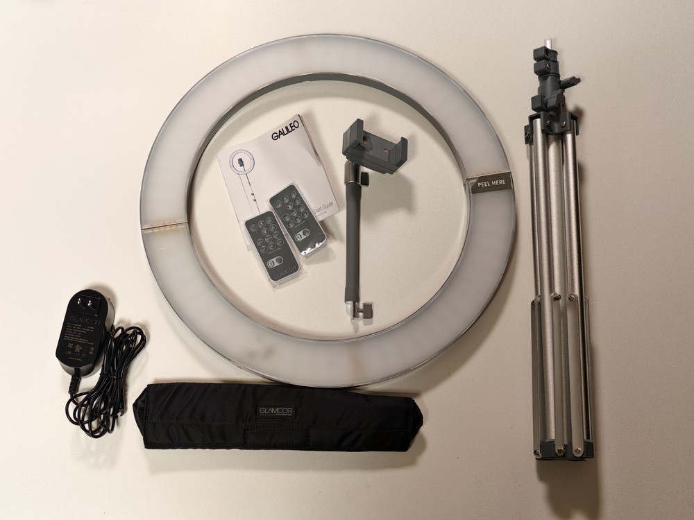 GLAMCOR Galileo Portable Ring Light Kit |18" Foldable LED Ring