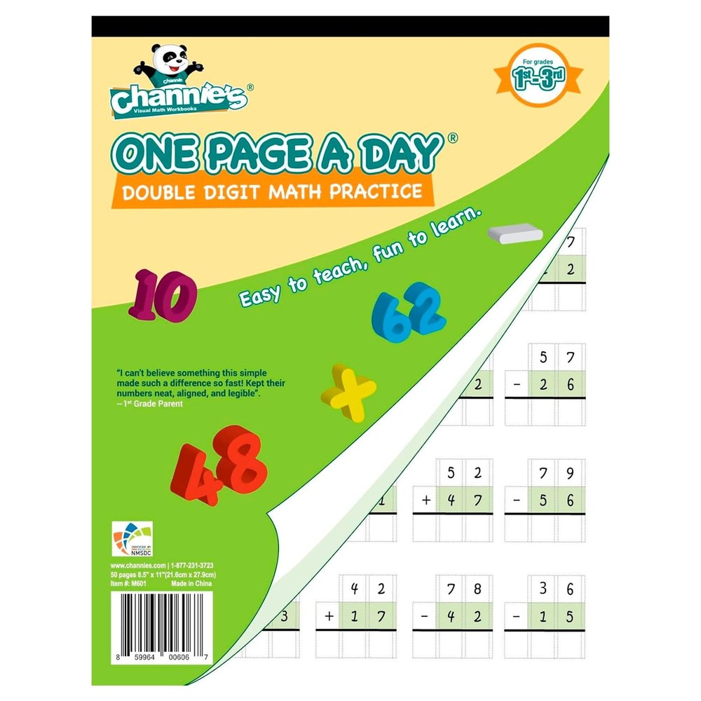One Page A Day Double Digit Math Problem Workbook for 1st Graders, 2nd Grader...
