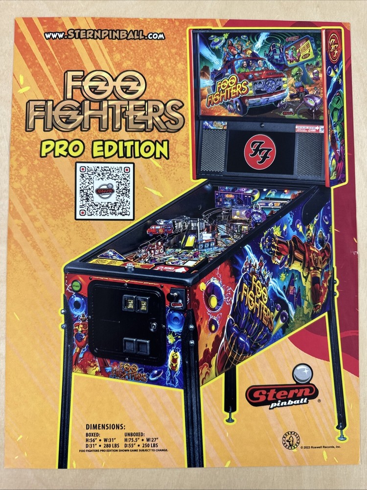 Stern Foo Fighters Pro Pinball Flyer
