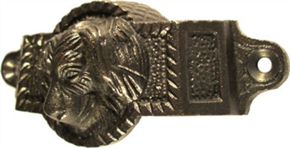 3-1/2" Victorian Style Dog Head Bin Pull Cast Brass