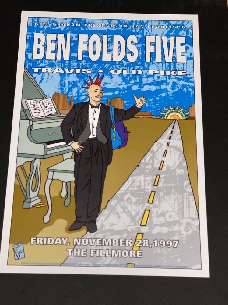 Ben Folds Five Old Pike Original Concert Poster From The Fillmore 1997