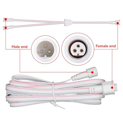 Y-Splitter for Gov-e Permanent Outdoor Lights Pro,1FT Y-Shaped Extension Cable