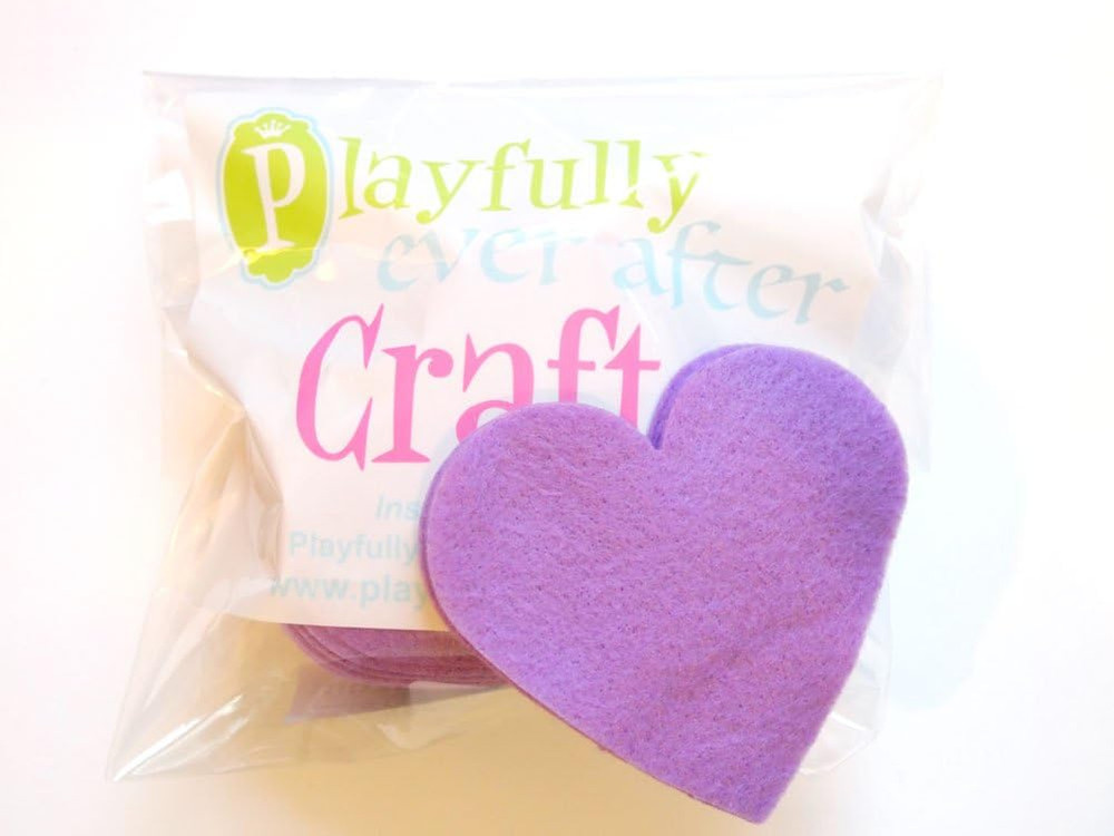 3 Inch 28Pc Felt Hearts (Purple)