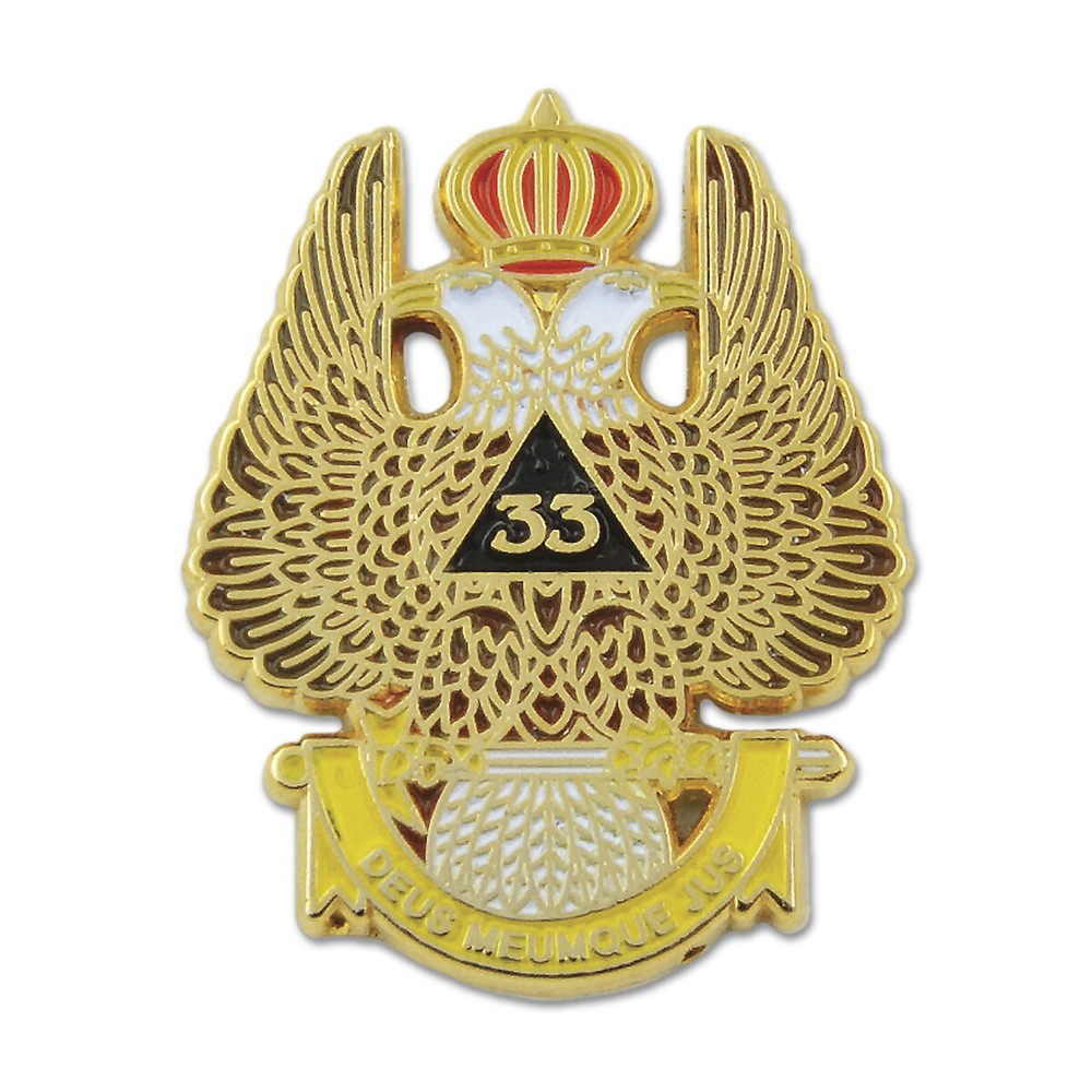 33rd Degree Double Headed Eagle Scottish Rite Masonic Lapel Pin