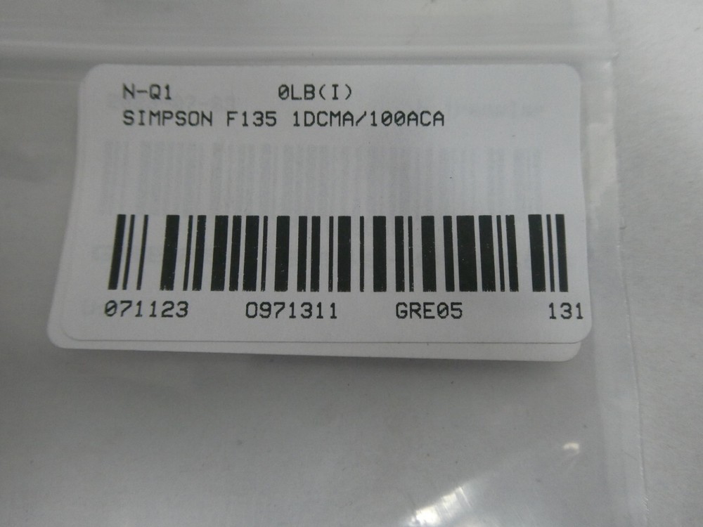 Simpson F35 1DCMA/100ACA Digital Panel Meter 0-1dcma