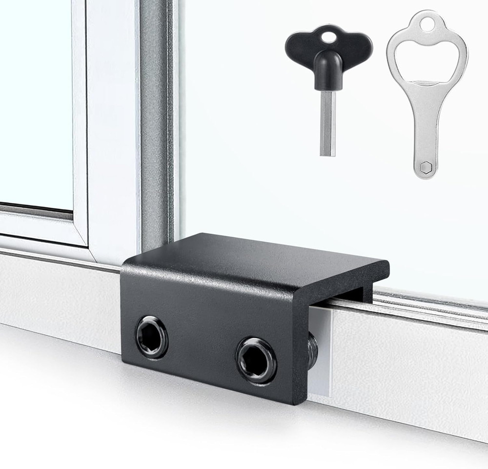 ZRFCXE Window Locks,4 Pack Sliding Window Locks with Key for Vertical & Horizont