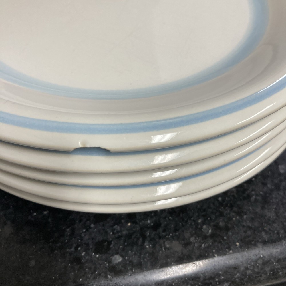 Vintage Newcor Stoneware Bread Plates And Dinner Plates.