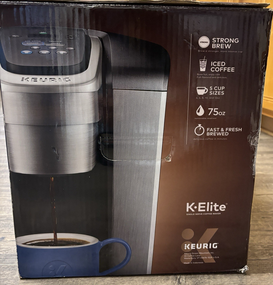 Keurig K Elite Single Serve Coffee Maker Temperature Control - Brushed Slate