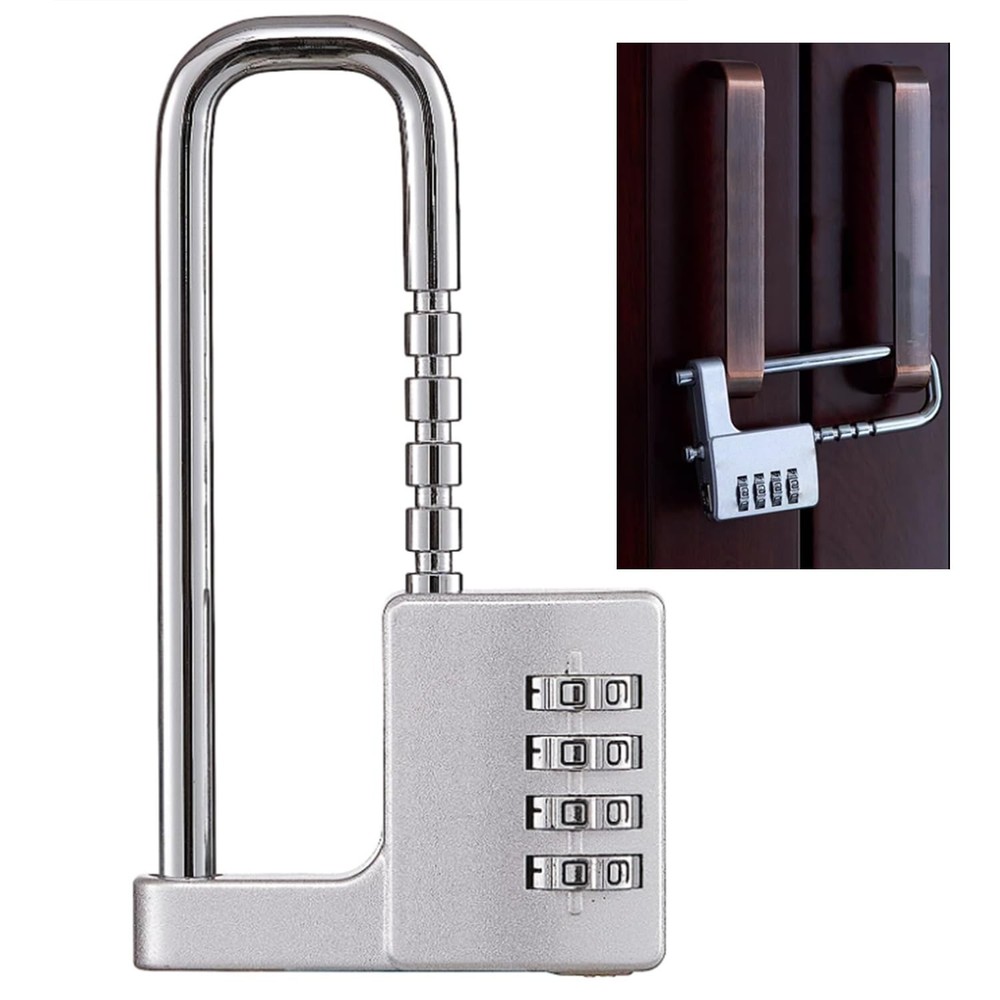 Stainless Steel U Shaped Padlock - Combination Code Long Adjustable Shackle L...