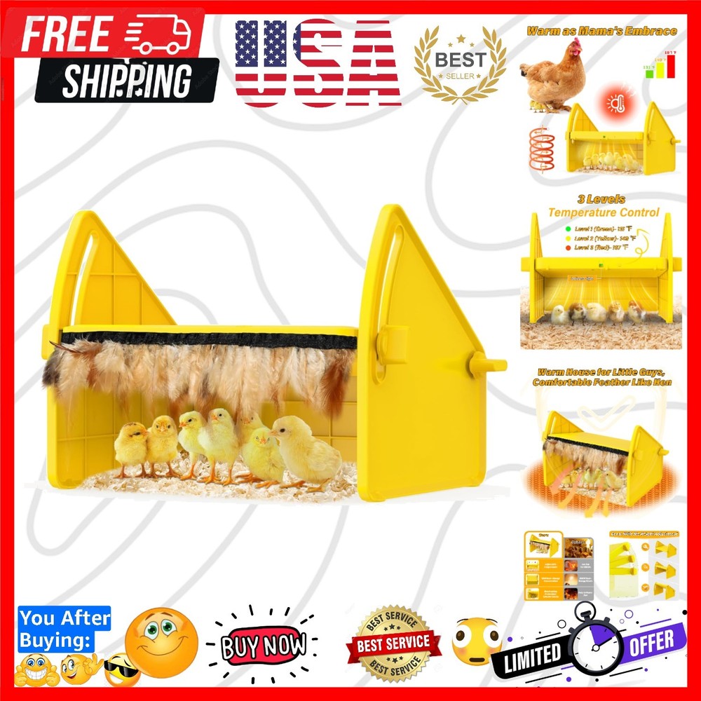 Heating Brooder Plate for Chicks Ducklings, Adjustable 3 Levels Temperature B...