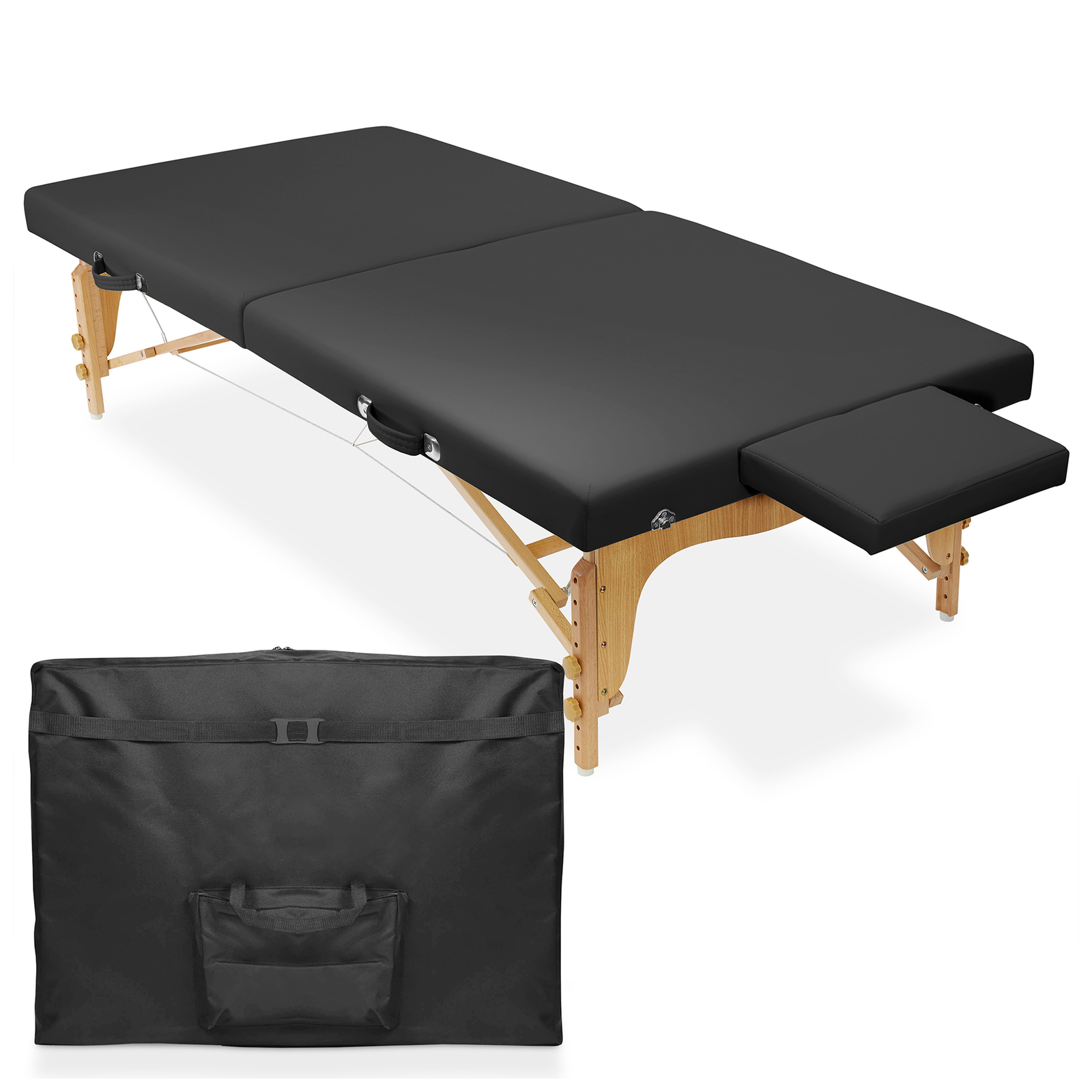 Portable Physical Therapy Stretching Treatment Massage Table - Black