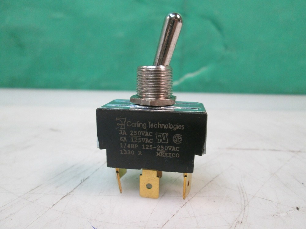 Carling Toggle Switch DPDT, 3 Position, On-Off-On, Terminal Tab Terminals