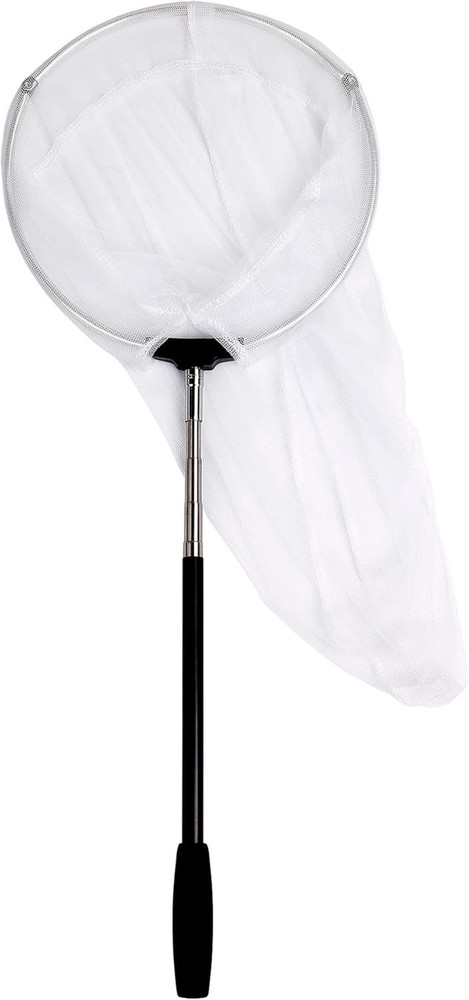 RESTCLOUD Insect and Butterfly Net with 12" Ring, 24" Net Depth, Handle Extends