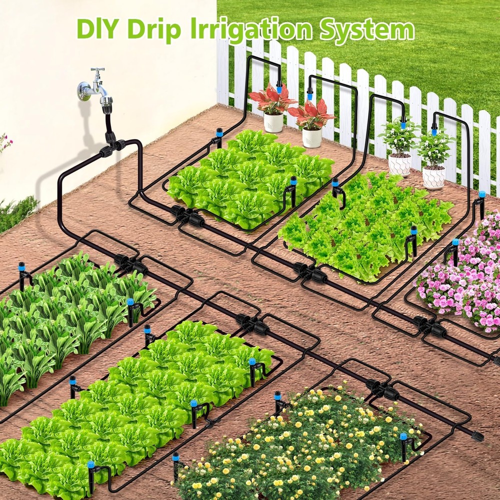 230FT New Quick-Connect Drip Irrigation System Kit, Automatic Garden Watering...