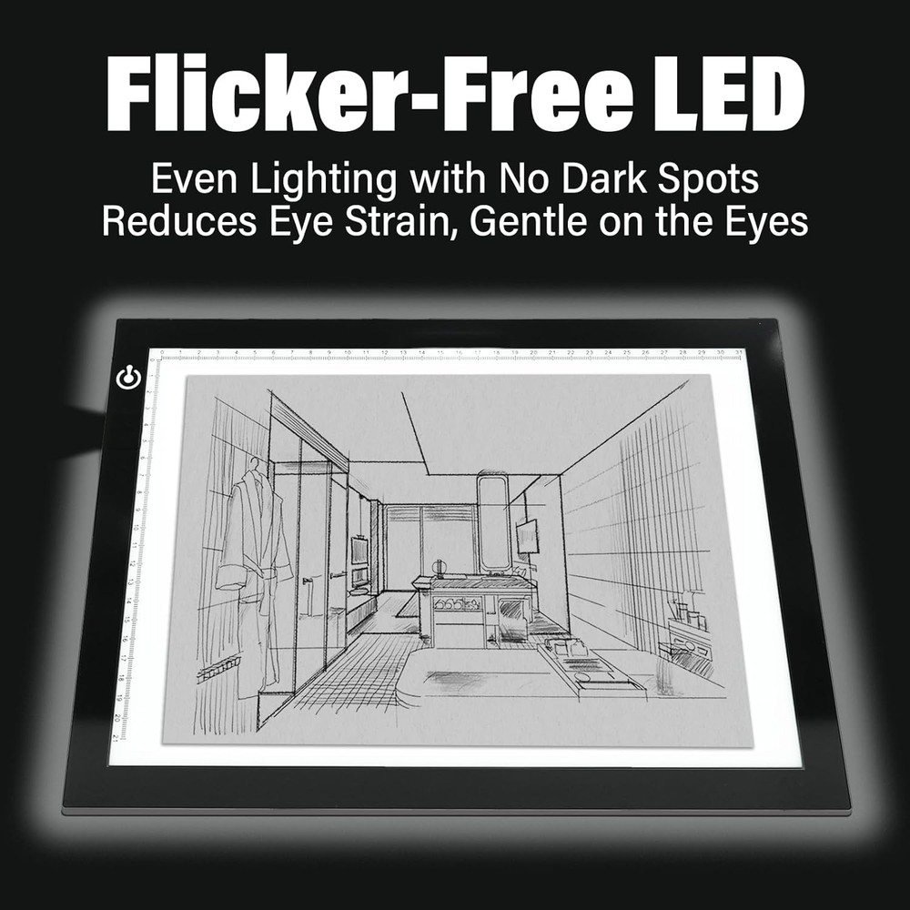 A4 Light Box for Tracing – Ultra-Thin LED Light Table with Adjustable Brightn...