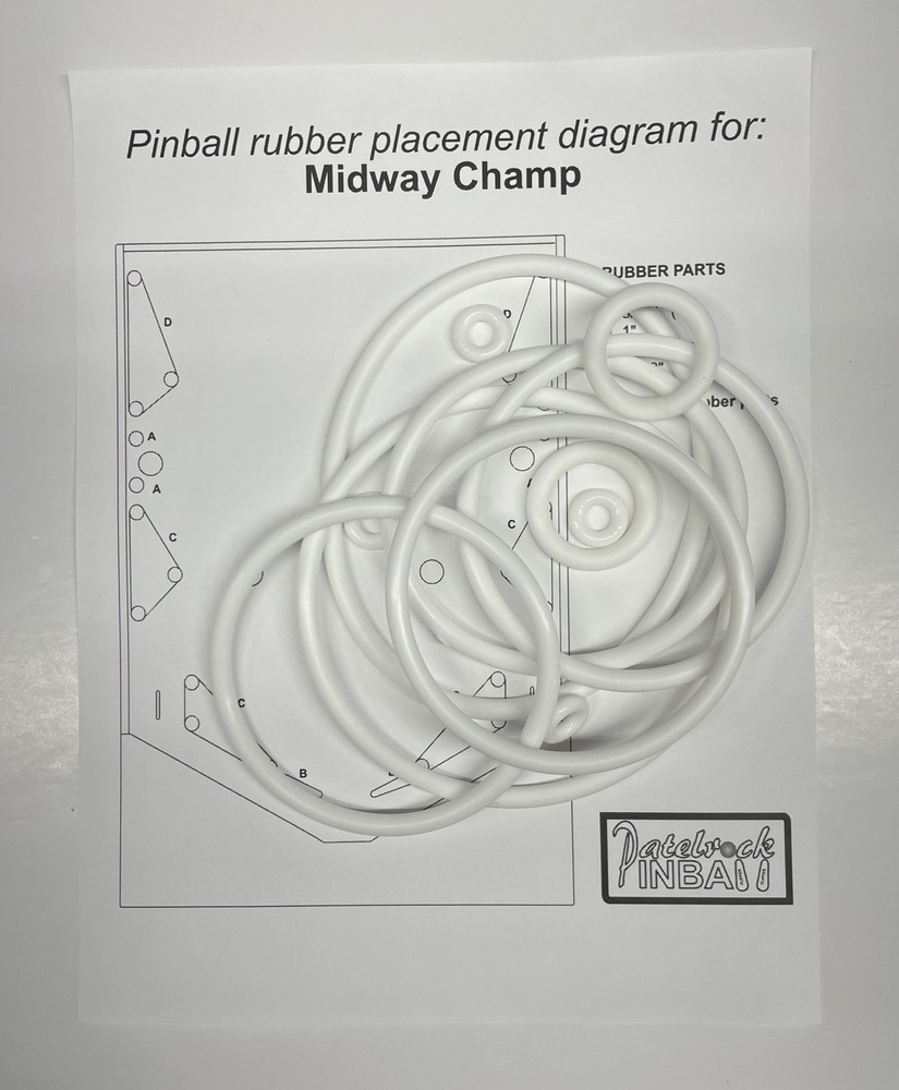 1963 Midway Champ Pinball Machine Rubber Ring Kit