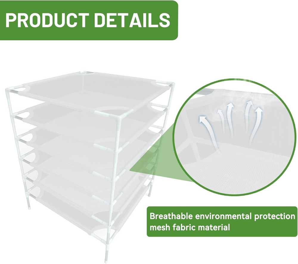 Sweater Drying Rack 6-Layer Flat Drying Rack Stackable Mesh Fabric Clothes