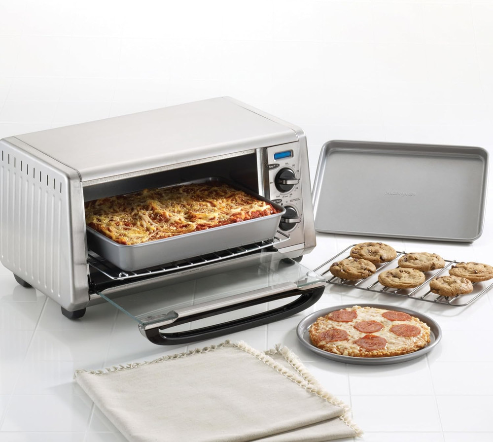 Bakeware Steel Nonstick Toaster Oven Pan Set, 4-Piece Baking Set, Gray