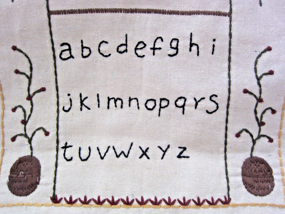 QUILT EMBROIDERED SAMPLER WALL HANGING-HANDMADE!