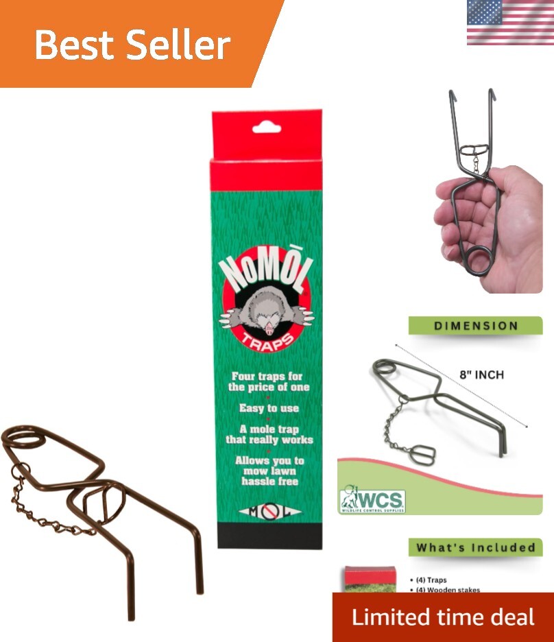 4 Count NoMol Underground Spring Traps – Lethal Pest Control for Gardens