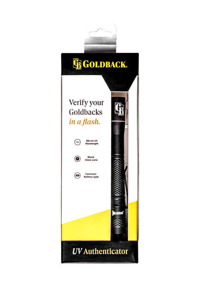 OFFICIAL GOLDBACK 24K GOLD NOTE UV PENLIGHT AUTHENTICATOR