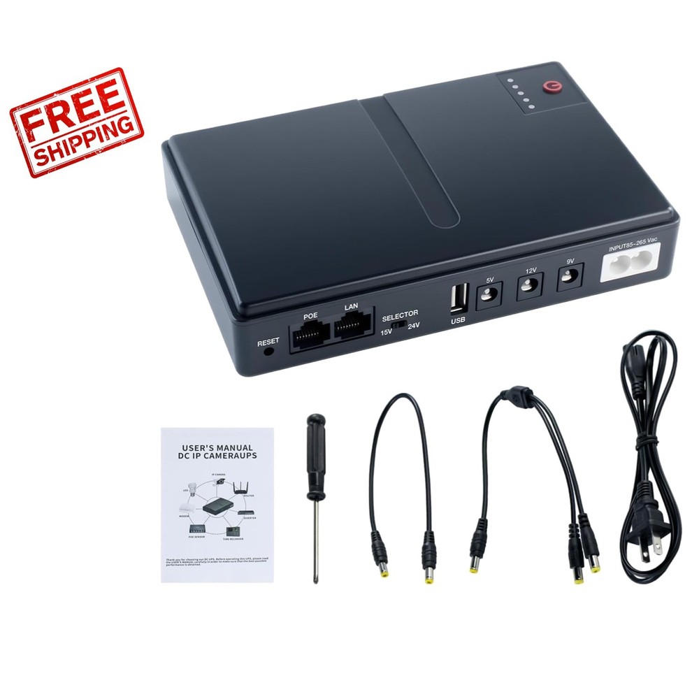Compact Mini UPS with Multi-Voltage Output - Essential Power Backup Solution