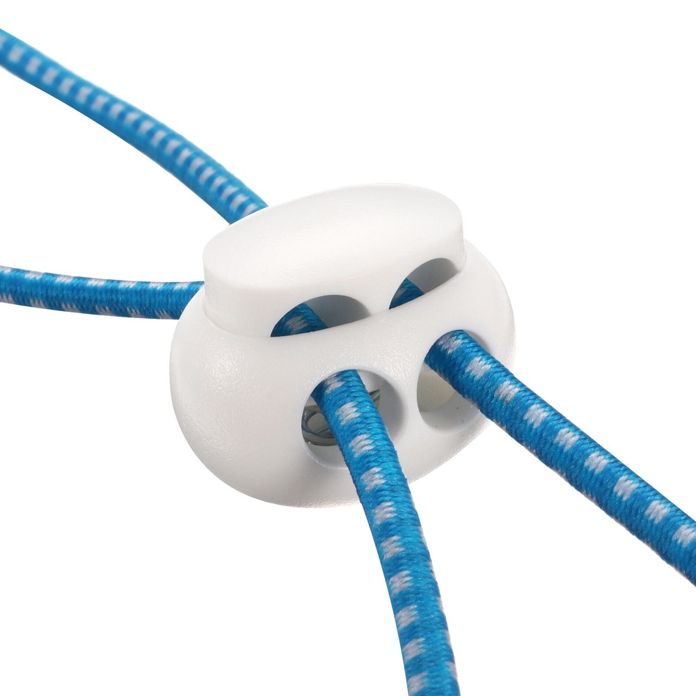 12Pcs Spring Cord Lock Toggle Stopper, Double Hole for Drawstring, White