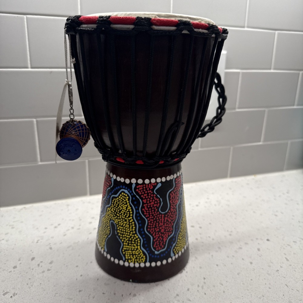 Djembe Drum – African Bongo Congo Style Drum – 12" High Solid 12" High Painted