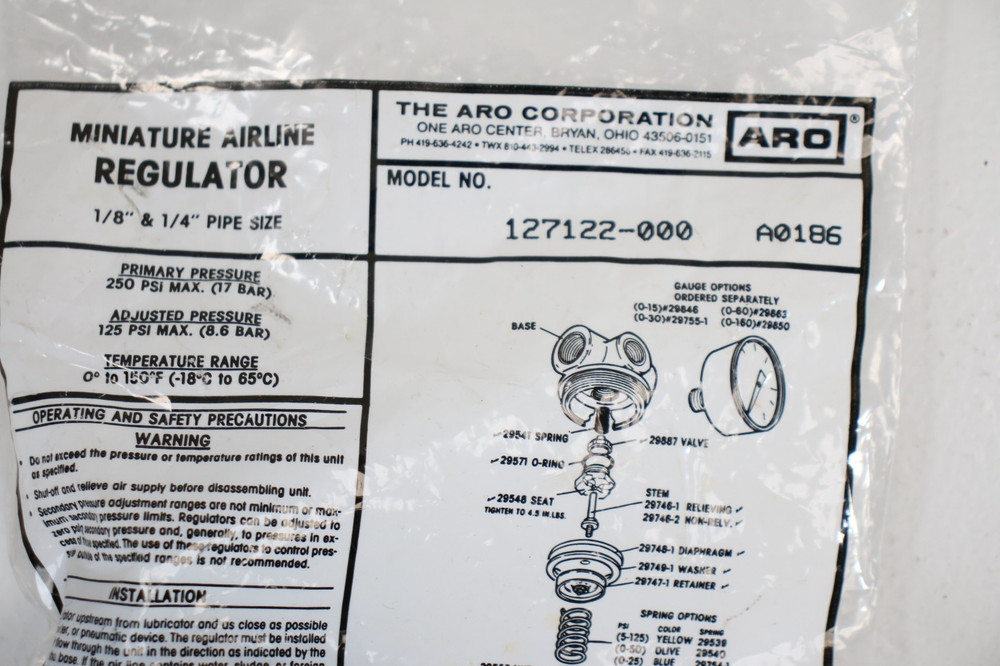 ARO Miniture Airline Regulator model 127122-000
