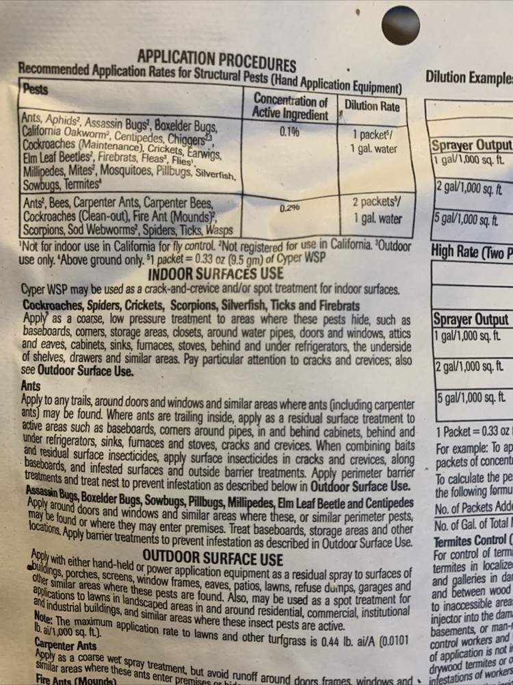 Control Solution 82300001 Cyper WSP Water Soluble Insecticide Pack same as Demon