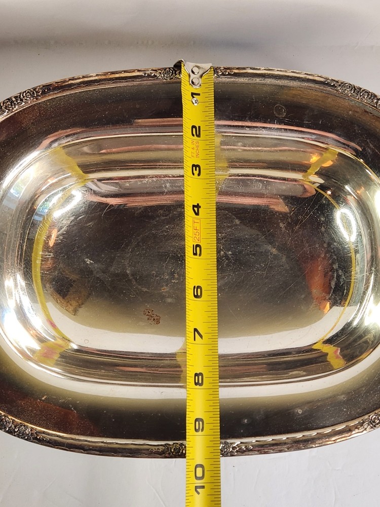 Vintage footed silverplate serving dish