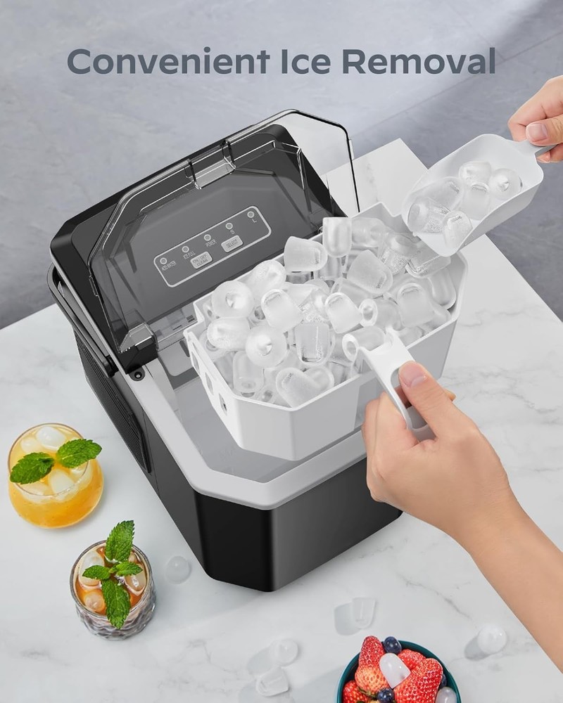 Silonn Ice Maker Countertop, Portable Ice Machine with Carry Handle, Self-Cleani