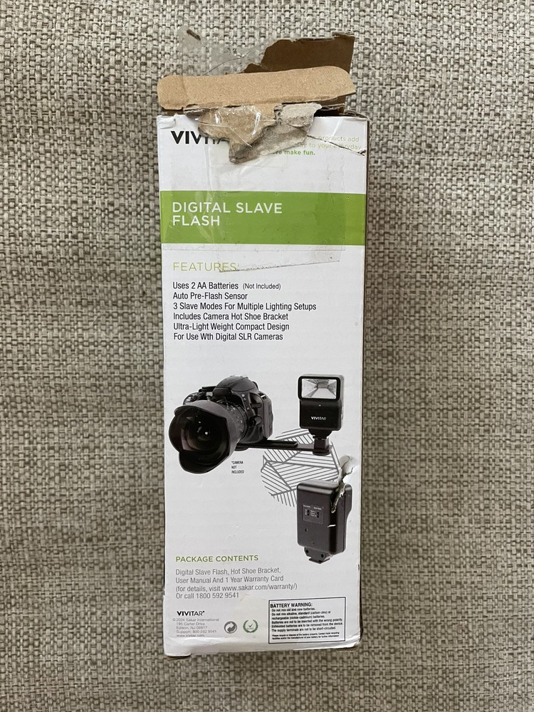 Vivitar Light it Up Digital Slave Flash With Camera Hot Shoe Bracket 3 Modes