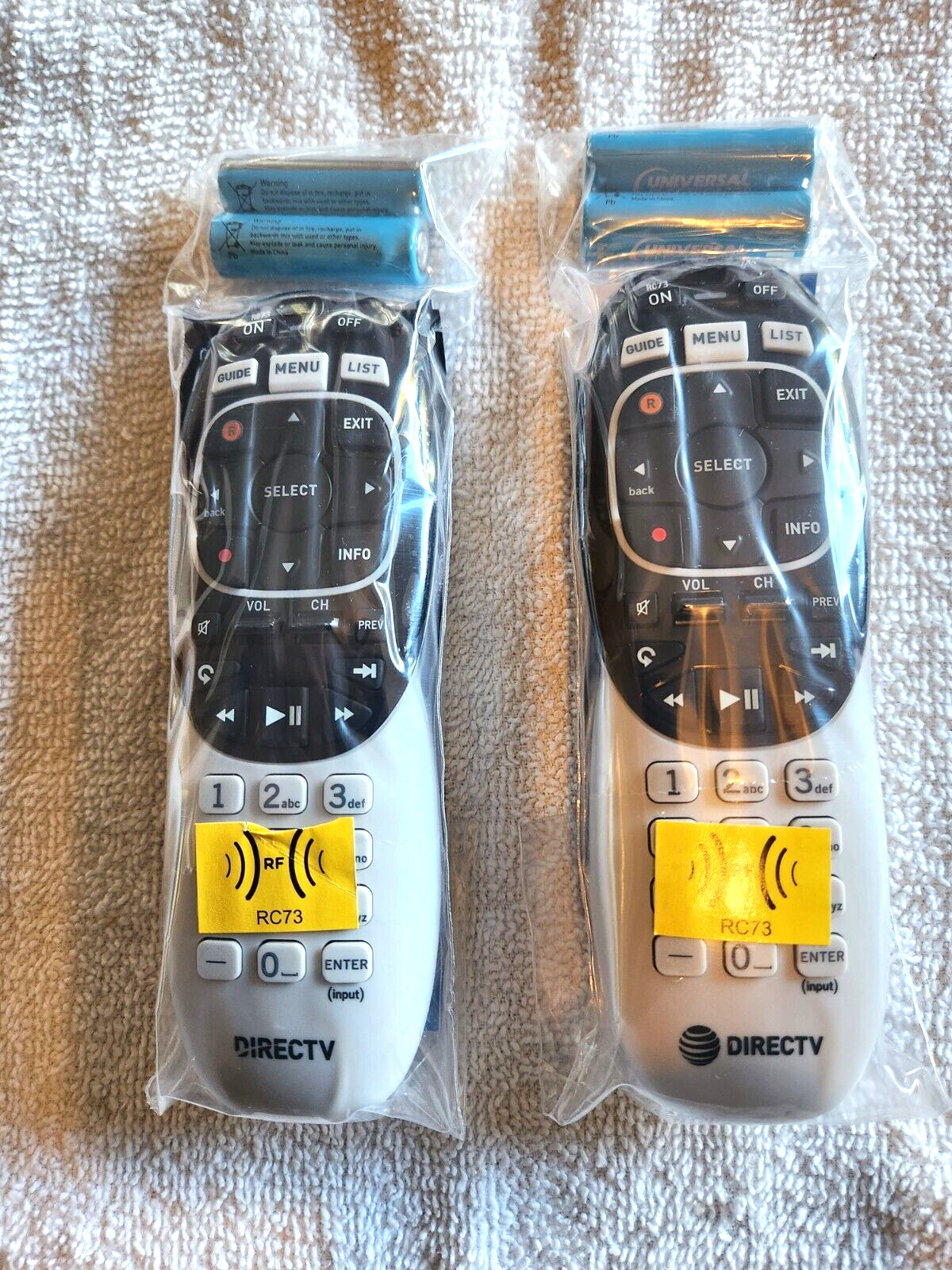 DIRECTV RC73 REMOTE CONTROLS / LOT OF 2 / IR/RF HR44/HR54 GENIE/BATTERIES/NEW!!