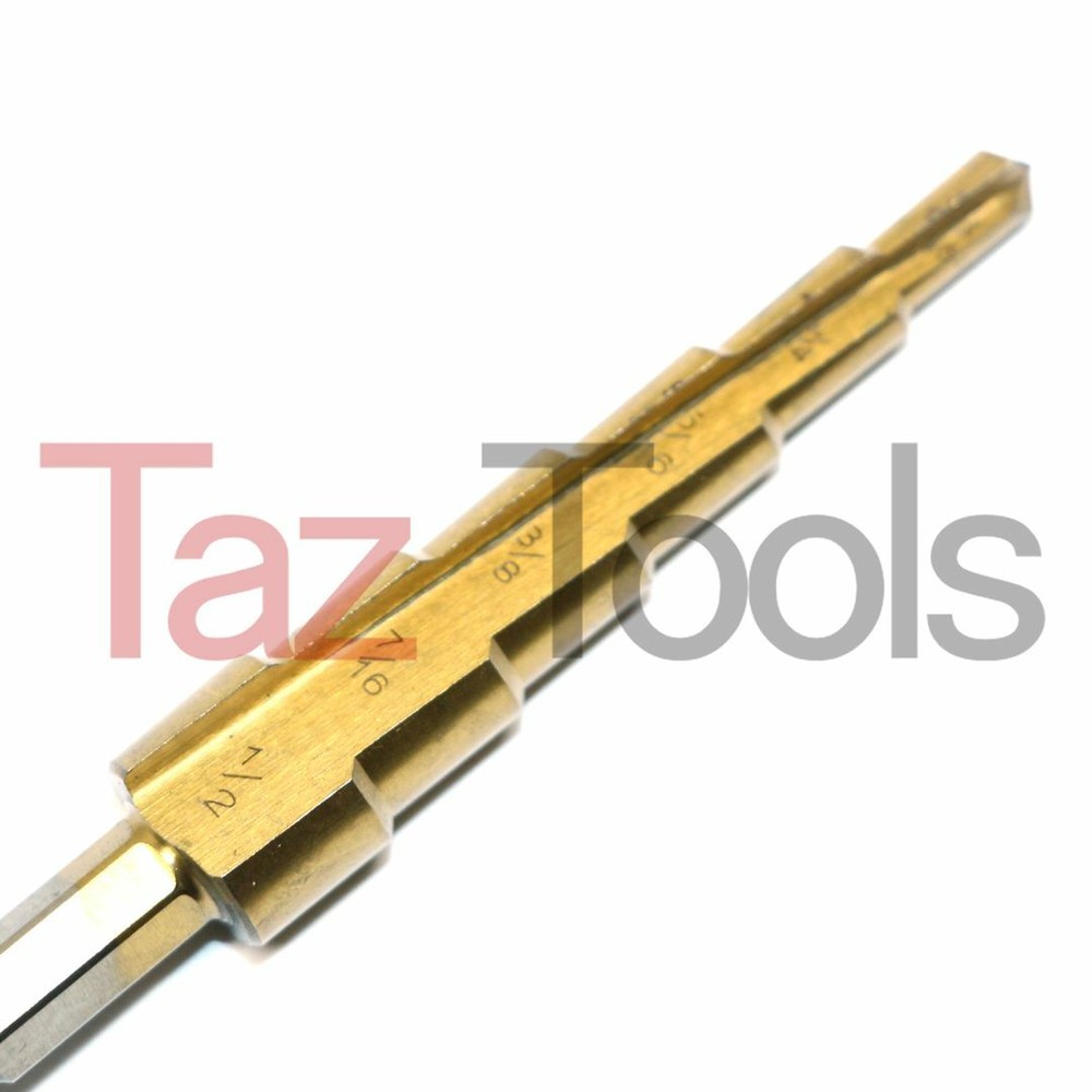 2 pcs Step Drill Bit Titanium HSS M2 19 Sizes Industrial Reamer Drilling
