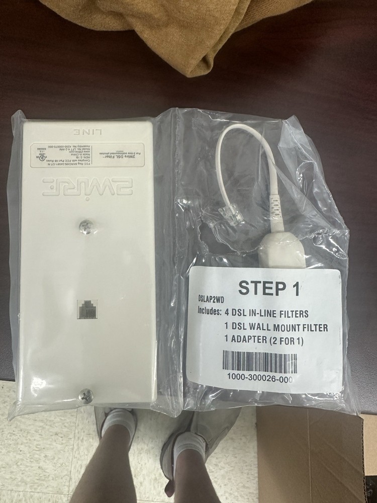 2 Wire Filter Kit 4 DSL Inline Filters, 1 DSL Wall Mount Filter. NEW