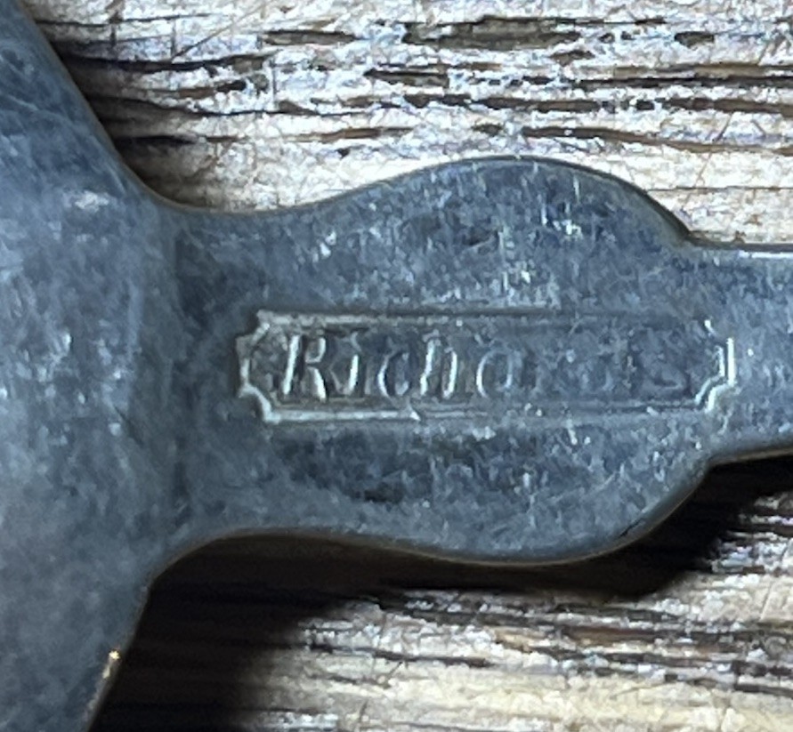 American Coin Silver Teaspoon George Richards Keene NH 1856-1860 Monogram