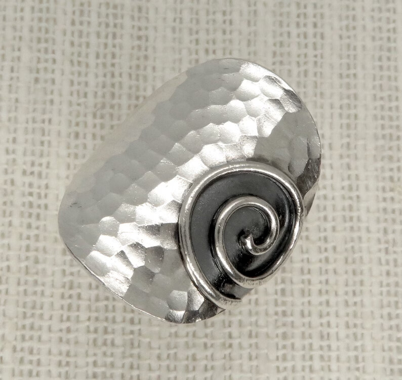 background Ring  925 Sterling Silver Wide Band Statement Handmade Ring All